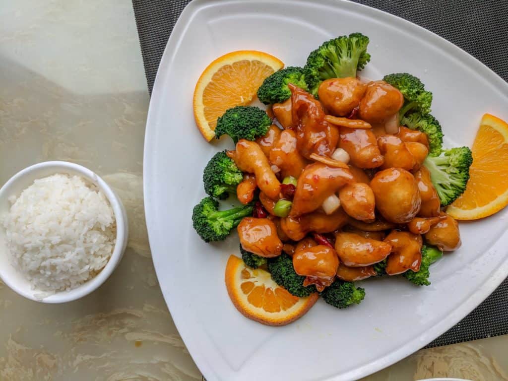 Chicken, rice and broccoli